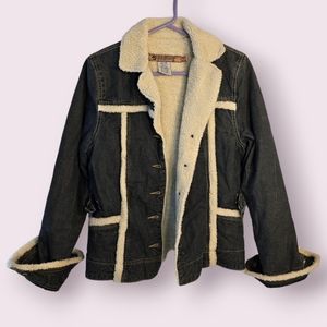 Billabong Blue Denim jacket/coat sheria lined. Medium